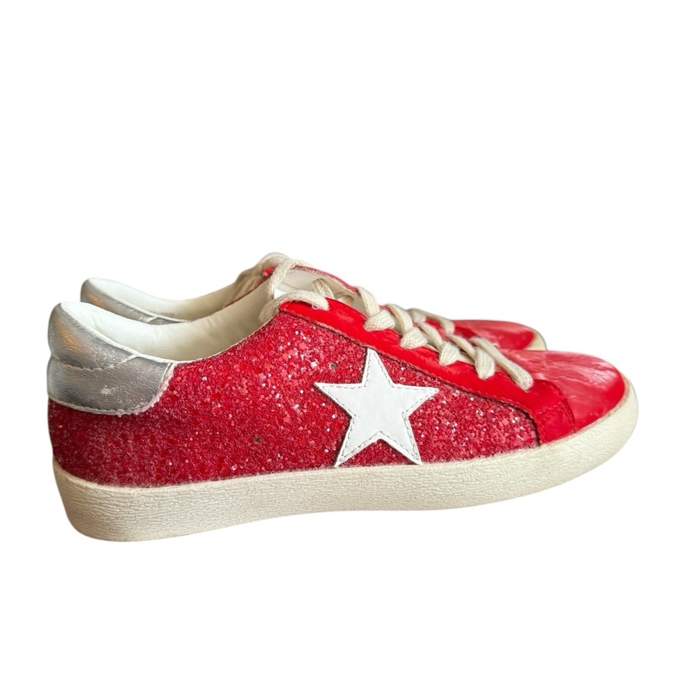 Mi.iM Skylar Rubber Sole Lace-up Glitter Leather Star Sneakers Women’s Size 6.5 - Picture 3 of 10